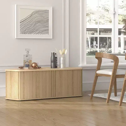 Galano Corner TV Stand with Fluted Doors 43.3 W 20.0 D 14.8 H