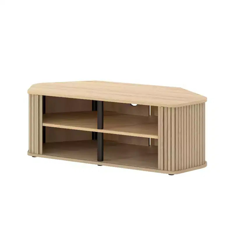 Galano Corner TV Stand with Fluted Doors 43.3 W 20.0 D 14.8 H