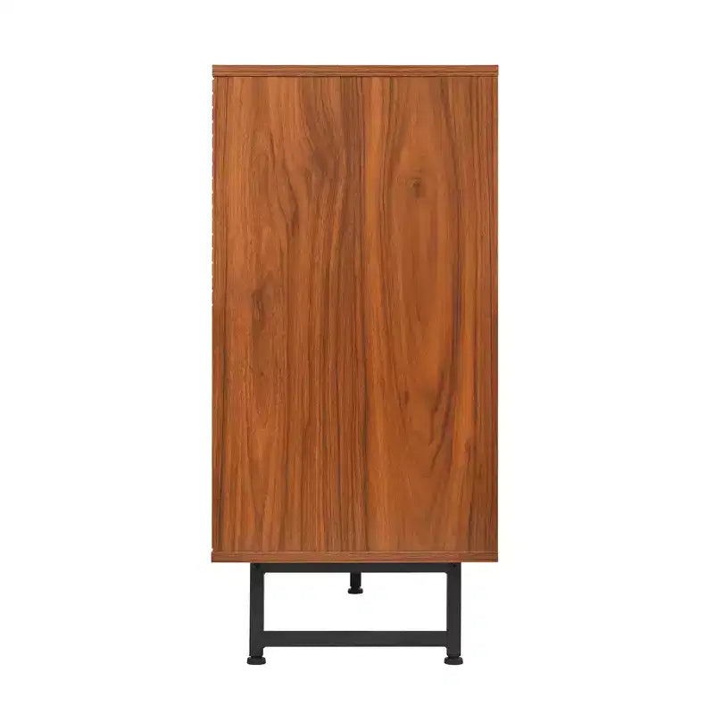 GDFStudio Pina 59'' Mid-Century Modern Wooden Storage Cabinet with 4 Doors and 8 Compartments