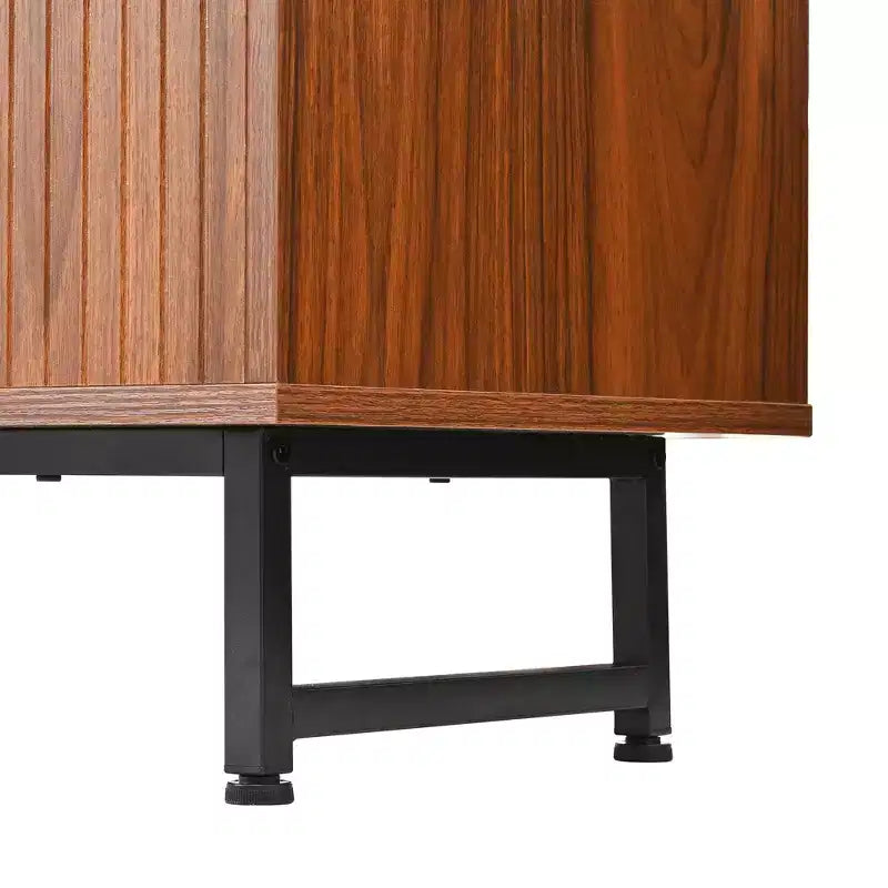 GDFStudio Pina 59'' Mid-Century Modern Wooden Storage Cabinet with 4 Doors and 8 Compartments