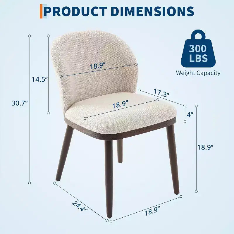 Dining Chairs Set of 2,Modern Upholstered Kitchen Chairs with Ergonomic Back, Dining Room Chairs with Wood Legs for Kitchen Dining Room Restaurant