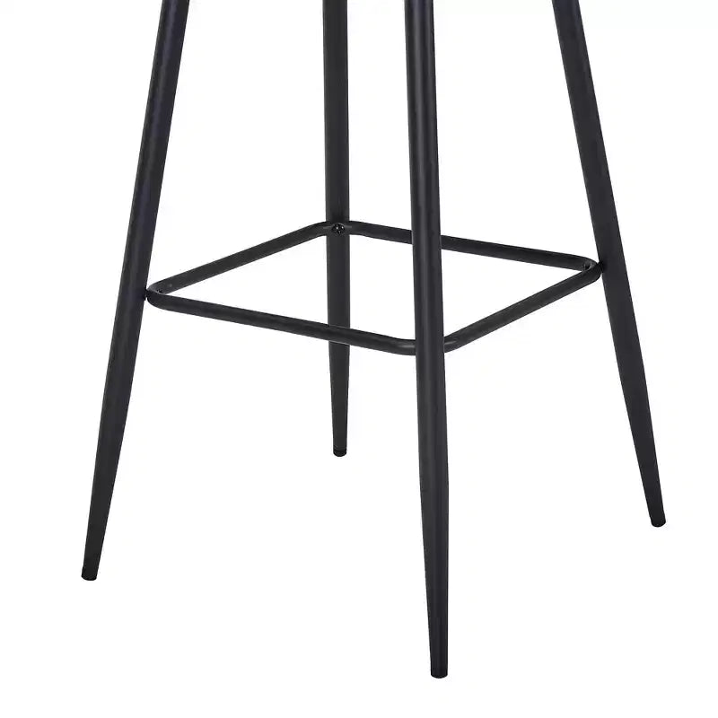VECELO Bar Stool Set of 2/4 Faux Leather Counter Height Barstool with Metal Legs and Footrest, Brown