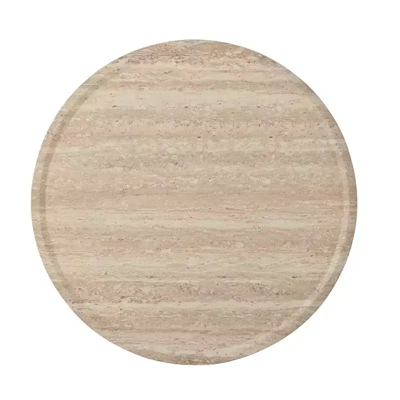 Round Coffee Table Cocktail Table Drum Center Table Sofa Side Table Accent Table with Mars Pattern, No Assembly Needed - ModernLuxe