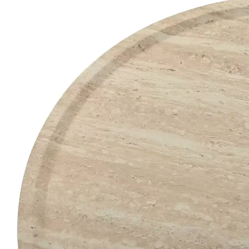 Round Coffee Table Cocktail Table Drum Center Table Sofa Side Table Accent Table with Mars Pattern, No Assembly Needed - ModernLuxe