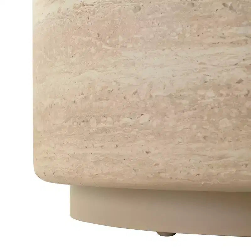 Round Coffee Table Cocktail Table Drum Center Table Sofa Side Table Accent Table with Mars Pattern, No Assembly Needed - ModernLuxe