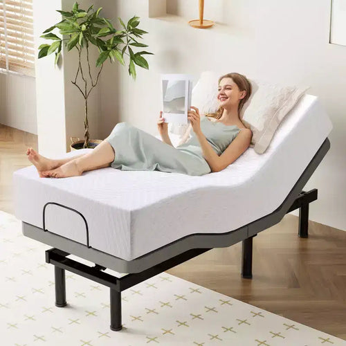 Dyonery Twin XL Size Adjustable Bed Frame with Adjustable leg Height,Separate Head/Foot Lift,Sturdy Metal,0 Gravity/Anti-Snore,Easy Assembly Quiet