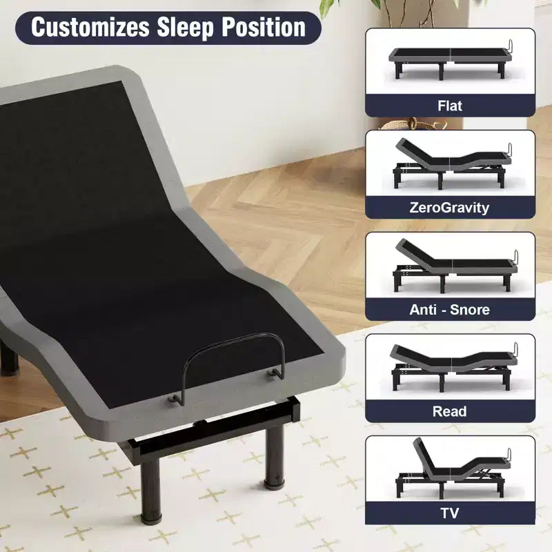 Dyonery Twin XL Size Adjustable Bed Frame with Adjustable leg Height,Separate Head/Foot Lift,Sturdy Metal,0 Gravity/Anti-Snore,Easy Assembly Quiet