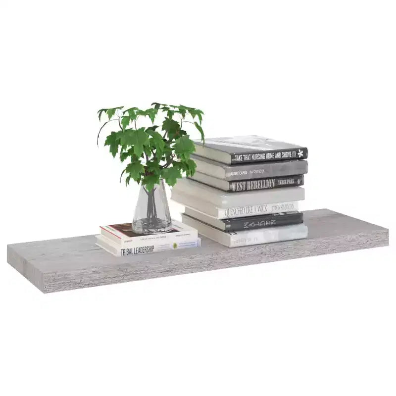 Wall Shelf Concrete grey Honeycomb MDF, metal 31.5 x 9.3 x 1.5 in