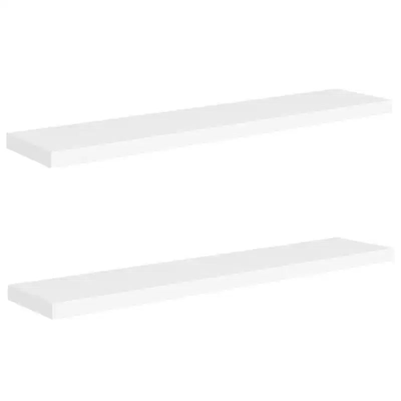 Wall Shelf Set of 2 White Honeycomb MDF, metal