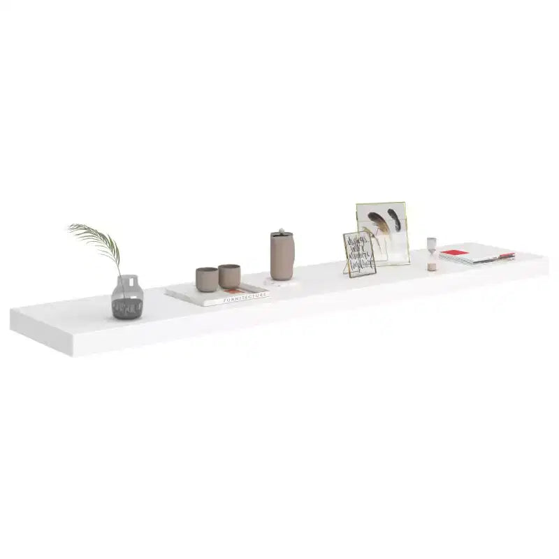 Wall Shelf Set of 2 White Honeycomb MDF, metal