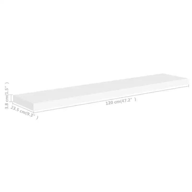 Wall Shelf Set of 2 White Honeycomb MDF, metal