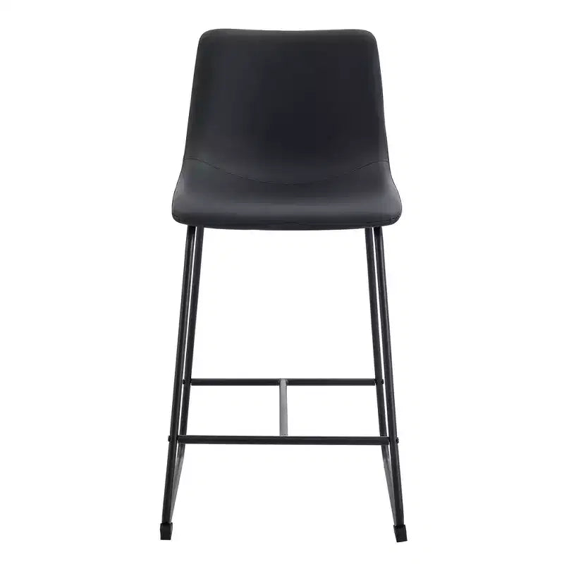 Okak Retro Suede Bar Stools Set of 2, Counter Stools with Iron Footrest, Comfy Kitchen Chair for Kitchen Island