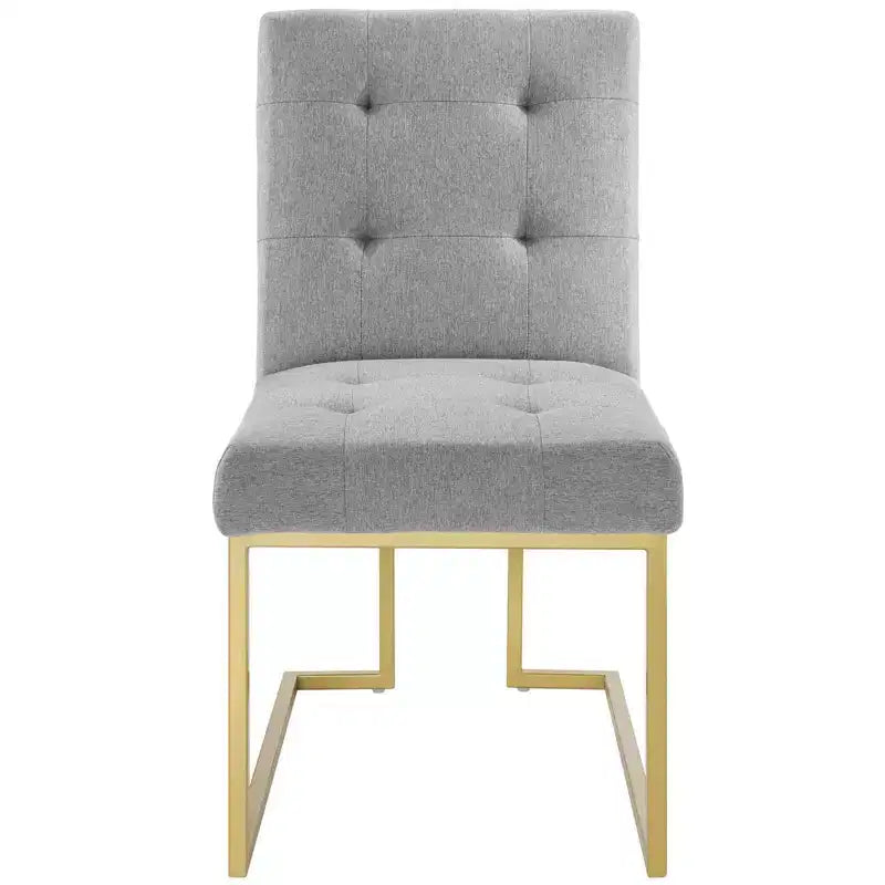Privy Gold Stainless Steel Upholstered Fabric Dining Accent Chair - Modway
