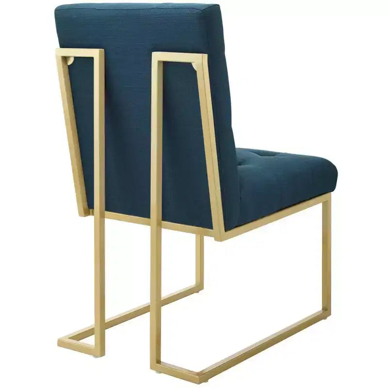 Privy Gold Stainless Steel Upholstered Fabric Dining Accent Chair - Modway