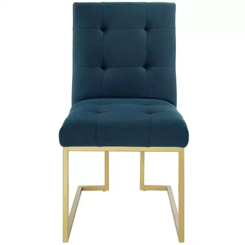 Privy Gold Stainless Steel Upholstered Fabric Dining Accent Chair - Modway