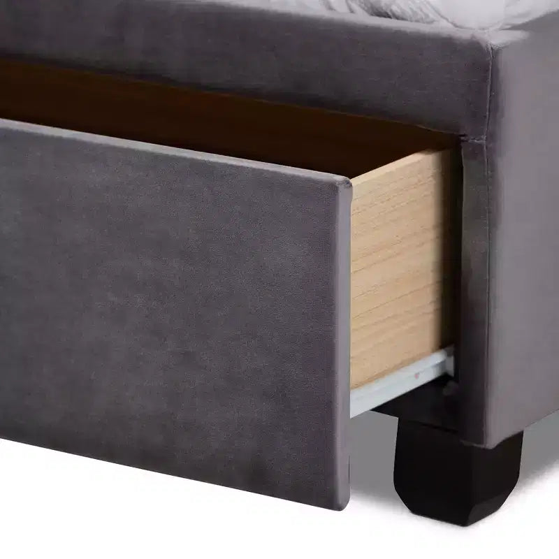 Caronia Velvet Upholstered 2 Drawer Platform Storage Bed - Baxton Studio