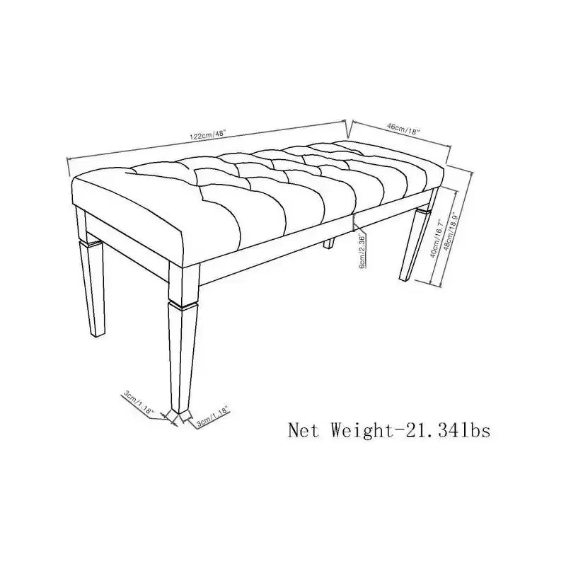 48 Hopewell Tufted Ottoman Bench - WyndenHall